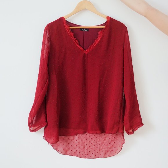 Lace and Mesh Blouse - Picture 3 of 4